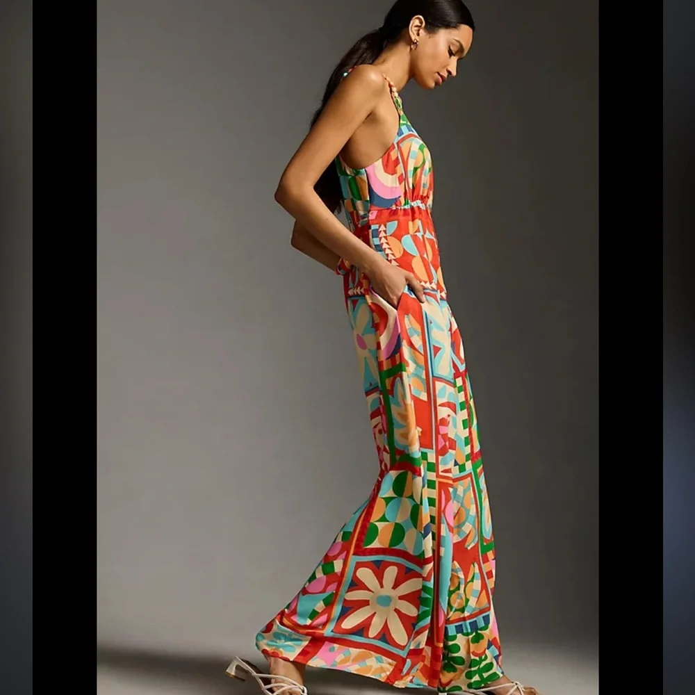 Farm Rio Cutout Halter Jumpsuit - Picture 3 of 9